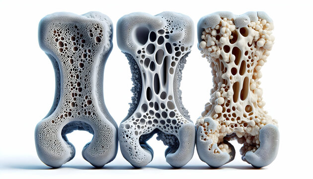 Healthy Aging A detailed, scientific comparison of osteoporotic bone on the left, with large pores and fragile str3