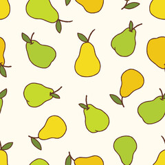 Pear Vector Seamless Pattern Background for Surface Print Fabric Fashion Wrapping