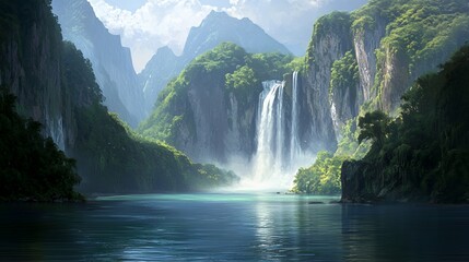 Fototapeta premium Bright Green Banana Leaves Frame Tropical Summer Background