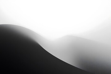 Misty Mountain Curves - A Grayscale Landscape