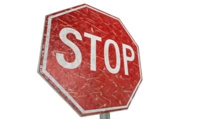 stop sign isolated on white