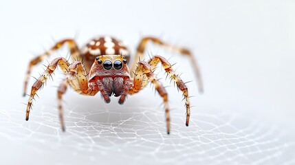 Jumping spider close-up nature macro photography white background