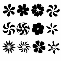Set of flower simple icons. Modern vector illustration. 