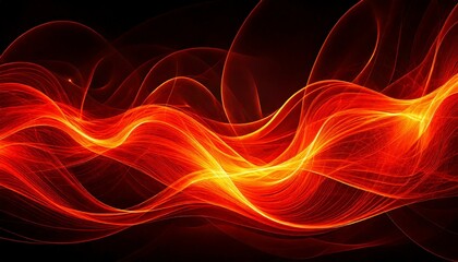 Blazing Energy Flow – Vibrant fiery waves in red, orange, and yellow, radiating intense heat and motion