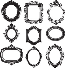 Mirror frames silhouette graphic vector 