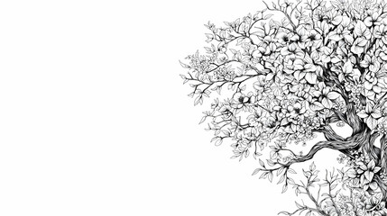 Abstract Black And White Tree Branches Illustration