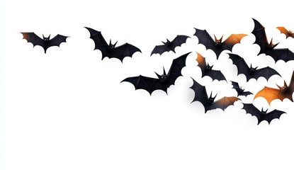 Fototapeta premium Pixelated Bats Flying Against White Background