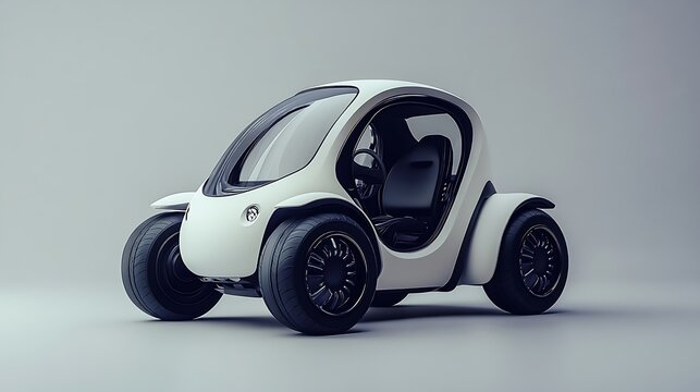 White microcar studio shot