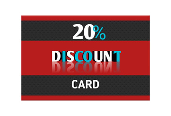 Fototapeta premium 20% discount card 20% discount shopping voucher card 20% discount voucher
