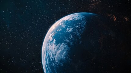 Obraz premium Stunning View of Earth from Space with Stars and Deep Space Background