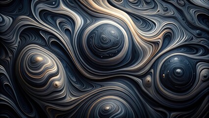 Abstract Swirling Patterns with Rich Texture and Depth Effect