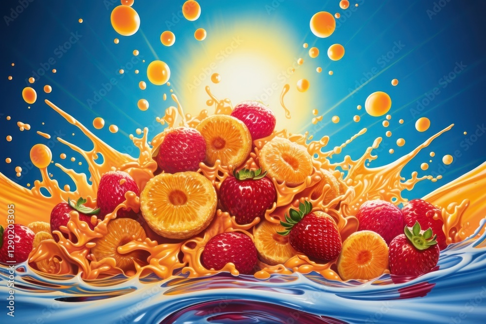 Canvas Prints cereal raspberry dessert fruit.