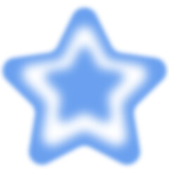 Blurred Gradient Cute Blue Star Y2K Modern Vector Element