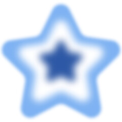 Blurred Gradient Cute Blue Star Y2K Modern Vector Element