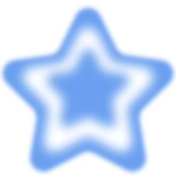 Blurred Gradient Cute Blue Star Y2K Modern Vector Element