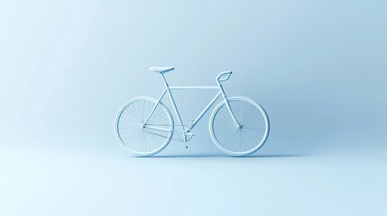 Minimalist bike in light blue studio