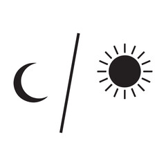 Minimalist Icon of Day and Night with Sun and Crescent Moon

