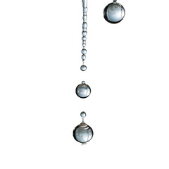 Water splash with water droplets on white background
