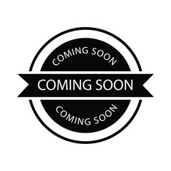 Obraz premium Coming soon stamp with black color. Isolated white background, editable vector file for social media