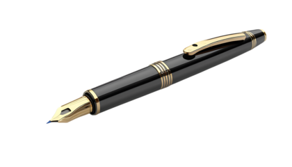 fountain pen on white background