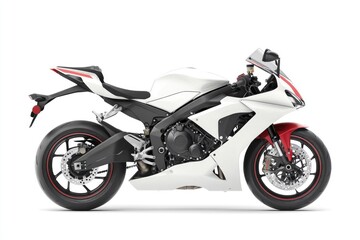 Obraz premium A Clean Modern Sport Motorcycle Posed Against a White Background