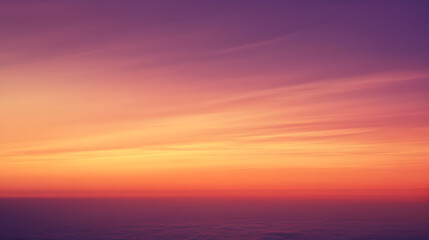 sky background transitioning from deep orange to soft purple with subtle cloud textures 