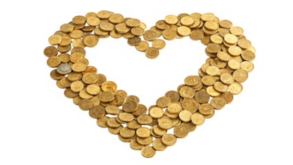 heart shaped golden icons isolated on white	