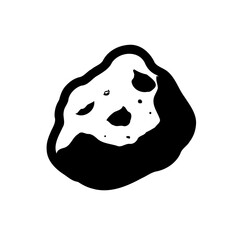 Abstract Black and White Blob Shape Design Art