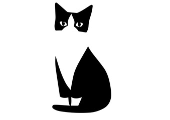 black cat vector on white background