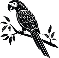 Parrot Silhouette, Vector Design, Parrot Icon
