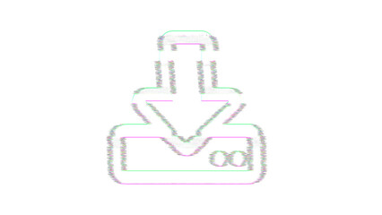 Icon download is distorted. Glitch. Noise, chromatic aberration, geometric distortion