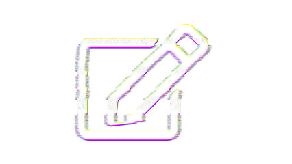 Icon edit is distorted. Glitch. Noise, chromatic aberration, geometric distortion