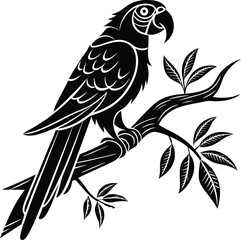 Parrot Silhouette, Vector Design, Parrot Icon
