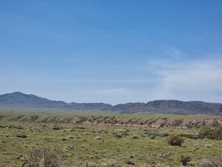 beautiful landscape with mountains and blue sky

