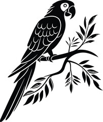 Parrot Silhouette, Vector Design, Parrot Icon