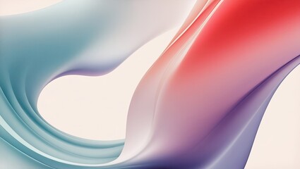 Abstract 3D Render of Flowing Pastel Colors background with flowing shapes in a palette of pastel colors, including red, blue, and pink