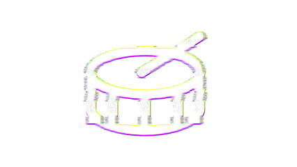 Icon drum is distorted. Glitch. Noise, chromatic aberration, geometric distortion