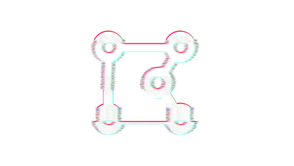 Icon draw polygon is distorted. Glitch. Noise, chromatic aberration, geometric distortion