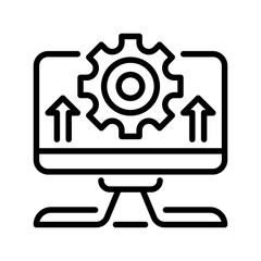 Computer line icon. Universal creative premium symbol. Vector sign icon logo template. Vector illustration