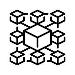 Blockchain Network line icon. Universal creative premium symbol. Vector sign icon logo template. Vector illustration