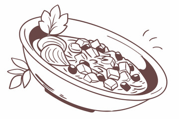 Afghan chicken palaw  food silhouette vector illustration