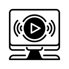 Streaming line icon. Universal creative premium symbol. Vector sign icon logo template. Vector illustration