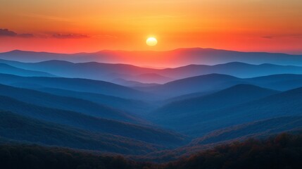 Obraz premium Mountain Sunset Panorama