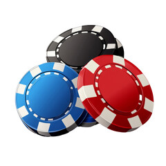 casino poker chips isolated on white