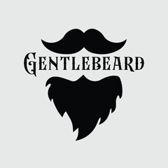 Gentlebeard. Vector Illustration quote. Design for boys or men, dad t shirt, typography, print, gift card, label sticker, mug design. T shirt for Beardfull impressive boys. POD.