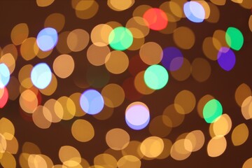 Blurred view of colorful lights on color background, bokeh effect