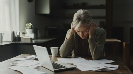 Retirement financial stress in a contemporary office. Featuring worry and concern