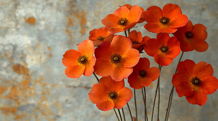 Obraz premium Orange Blossoms Clustered Against Textured Background