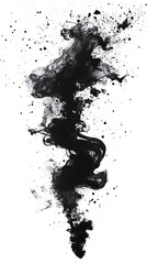 Black ink swirling in water