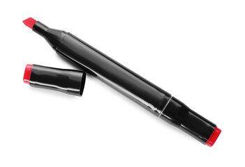 One double sided marker isolated on white, top view